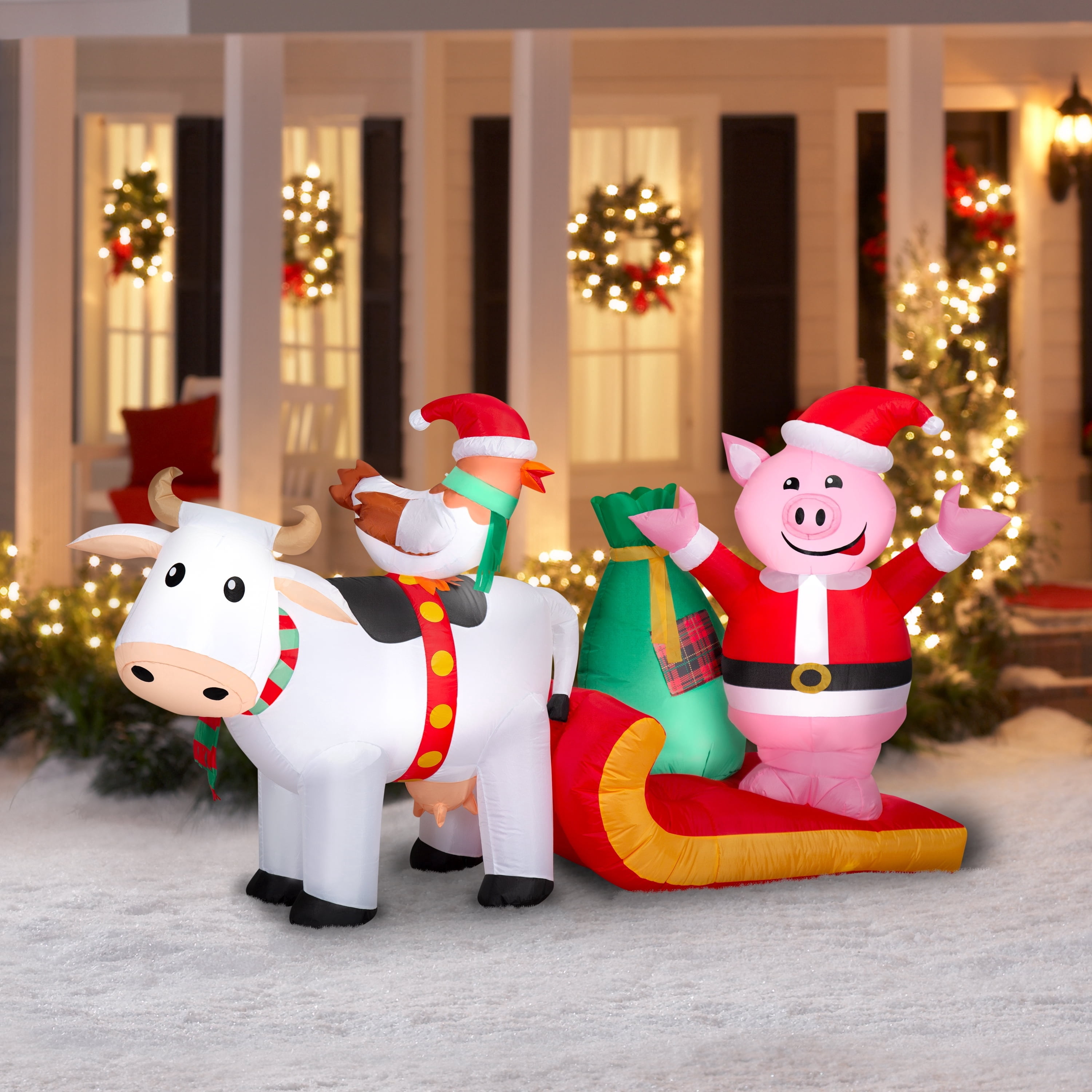 Multicolor Farm Scene Christmas Airblown Yard Inflatable, 7.5', by Holiday Time