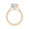 thumbnail image 2 of Angara Natural 3.45 Ct. Aquamarine with Diamond Solitaire Ring in 14K Rose Gold for Women (Ring Size: 6.5), 2 of 9