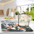 thumbnail image 5 of Fish and Lotus Leaves Dish Drying Mat Dish Drainer Rack Mats Water Absorbent Non-Slip Easy Clean Heat Resistant for Kitchen Counter, 5 of 8