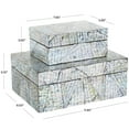 thumbnail image 3 of DecMode Abstract Handmade Mosaic Storage Multi Colored Mother of Pearl Shell Decorative Box, 2 Count, 3 of 9