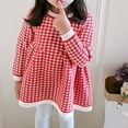 thumbnail image 2 of Gelikeya Baby Easter Dresses 12 Months Korean Style Girl's Knitted Plaid Long Sleeve Dress Cute and Comfortable Apparel(Toddlers, Red, 3-4 Years), 2 of 6