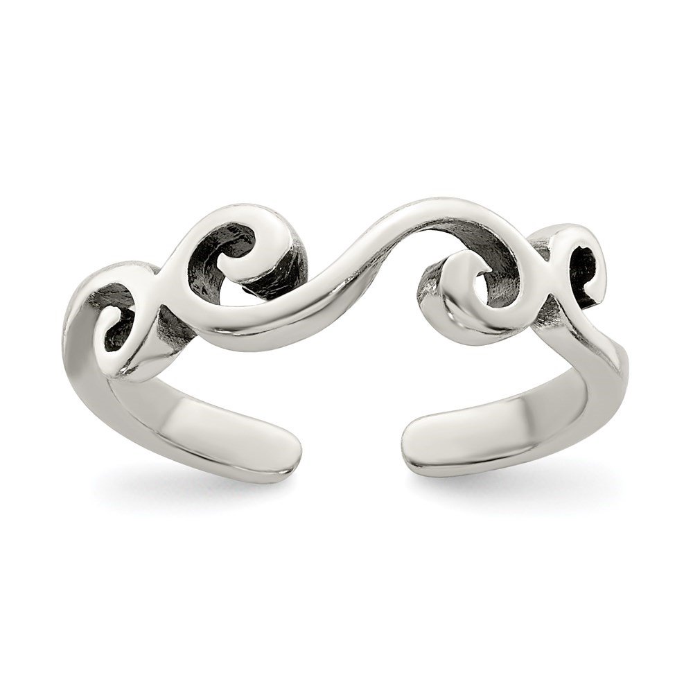 Auriga Fine Jewelry 925 Sterling Silver Antiqued Toe Ring for Women
