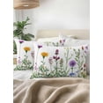 thumbnail image 3 of Outdoor Pillows Waterproof, Spring Summer Flowers Bedding Throw Pillows with Insert for Couch Sofa Bed, Farmhouse Floral Botanical 12x20 Inch Pillowcases Decorative Camping Patio Pillow Set of 1, 3 of 8
