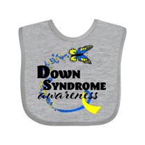 Inktastic Down Syndrome Awareness with Butterfly and Ribbon Boys or Girls Baby Bib