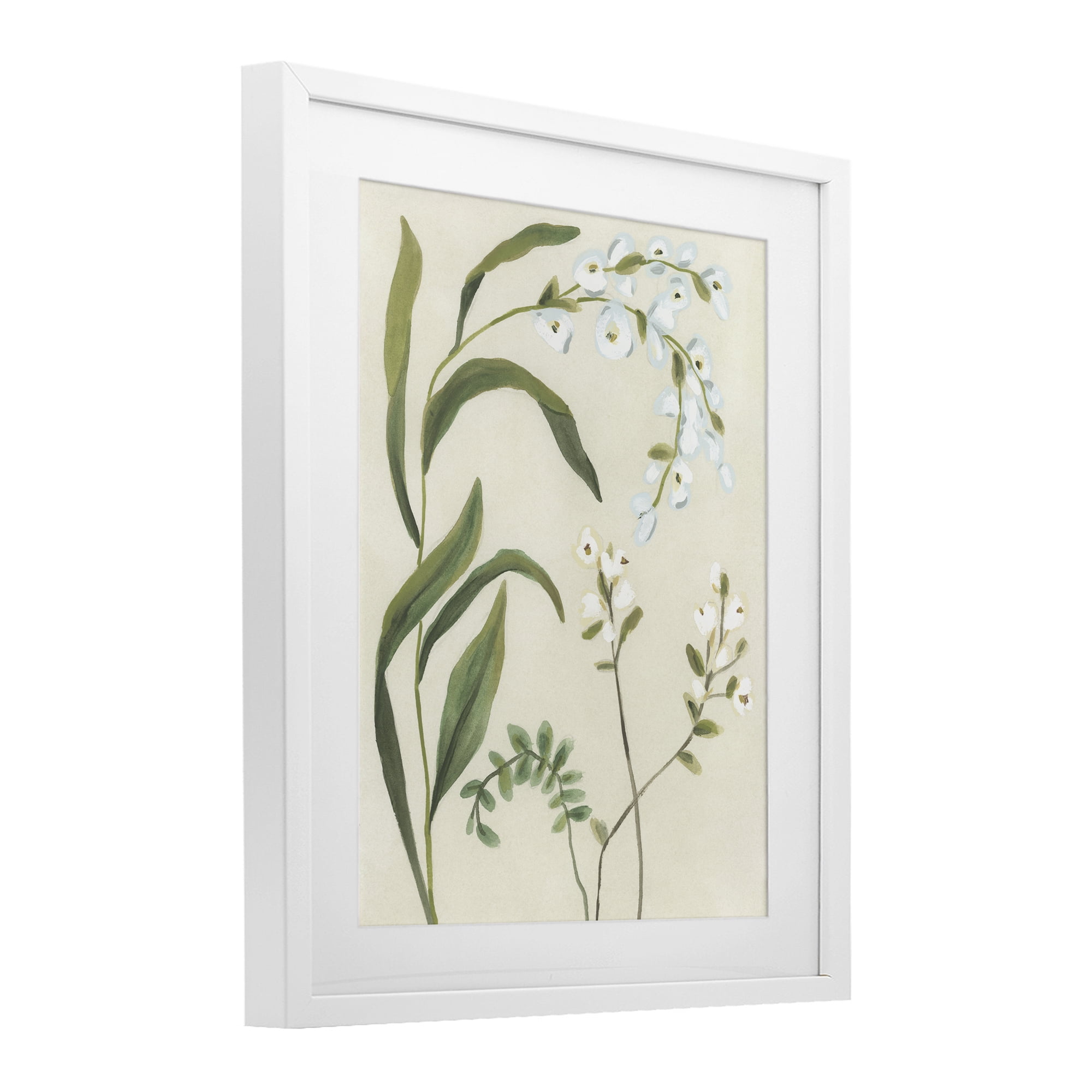 Stupell Industries Soft Snowdrop Stems White Framed Print Under Glass, design by June Erica Vess