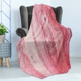 thumbnail image 4 of Pink and White Soft Flannel Fleece Blanket, Distressed Vintage Grunge Texture Image of Wood Planks Painted in Pink, Cozy Plush for Indoor and Outdoor Use, 50" x 60", Dark Coral Pink, by Ambesonne, 4 of 5