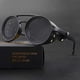 thumbnail image 4 of KEITHION Glacier Windproof Mountaineering Steampunk Style Round Vintage Sunglasses, Retro Eyewear For Men Women With Leather Side Goggles, Cycling Rid, 4 of 5