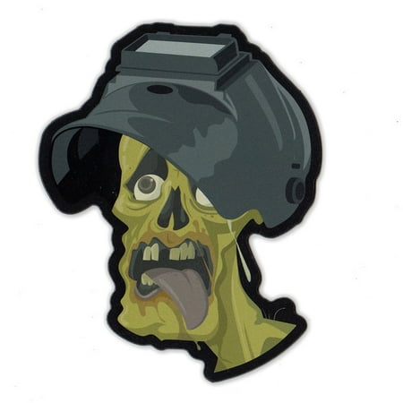 Magnetic Bumper Sticker - Zombie Welder w/Welding Mask (Walking Dead) - Roughnecks, Ironworkers, Welders - 3.25