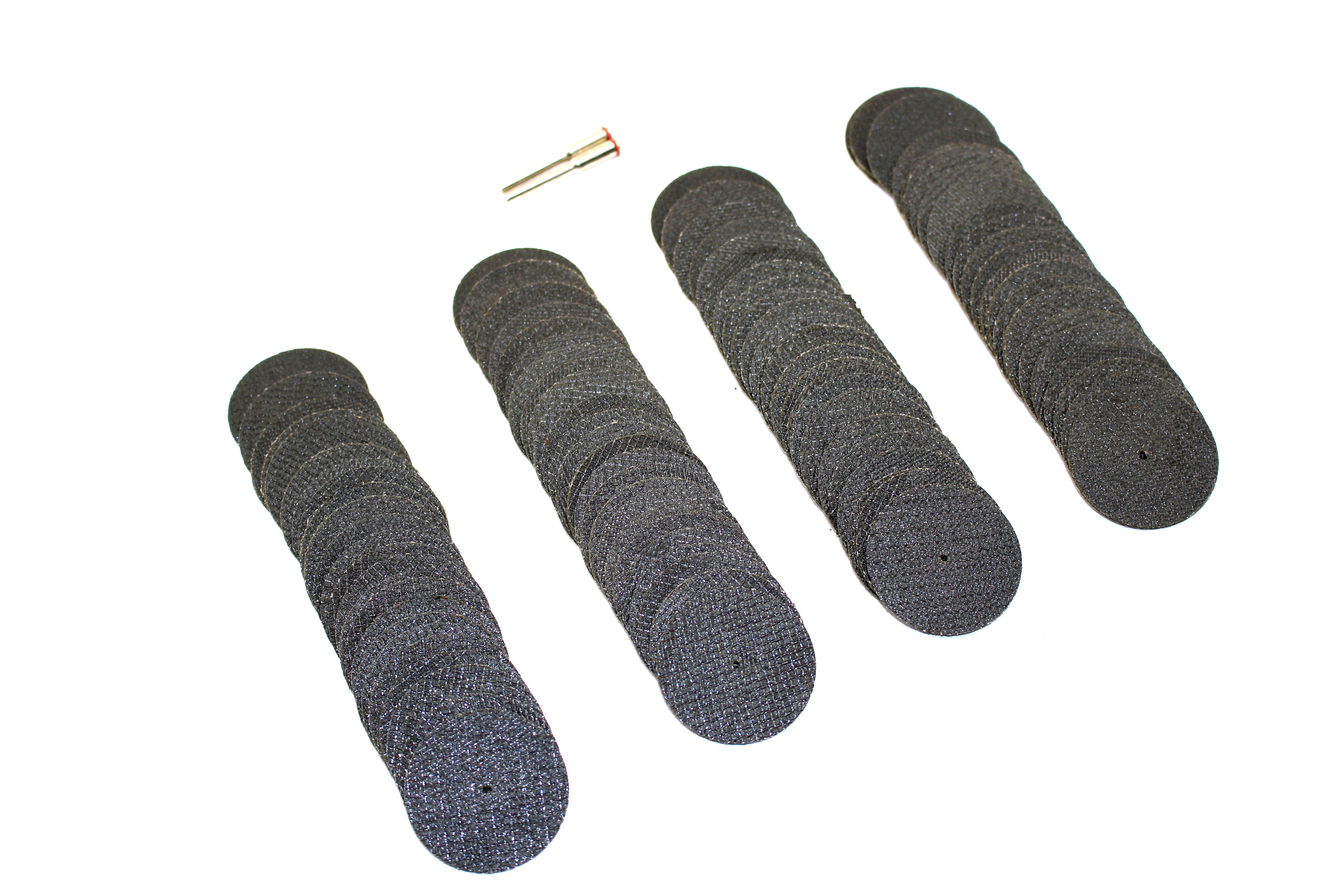 TEMO 100 pc 1-1/2 Inch (38 mm) Reinforced Fiberglass Cutoff Wheel Disc with Two 1/8 Inch (3.2 mm) Mandrel, for Dremel and Compatible Rotary Tools