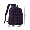 thumbnail image 2 of Yiaed Purple Black Plaid Print School Backpack College Backpack Daypacks for Students High School Spacious and Durable Daypack for Work and Travel-One Size, 2 of 6