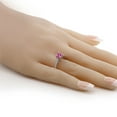 thumbnail image 3 of Gem Stone King 925 Sterling Silver Ring Round Pink Moissanite and Diamond White (1.42 Cttw, Size 9), 3 of 4