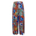thumbnail image 4 of YIFUNIN Women's Printed Wide Leg Straight Pants with Lace-Up Detail & Side Slit, Casual Flowy Trousers for Bohemian Style, Lightweight Fabric,Multicolor M, 4 of 5