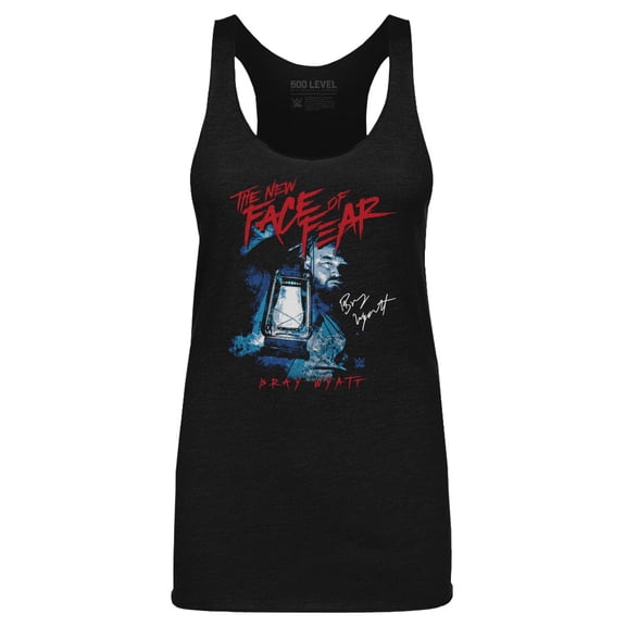 Women's 500 Level Heather Black Bray Wyatt The New Face of Fear Tri-Blend Tank Top