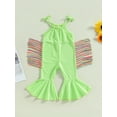 thumbnail image 2 of Bagilaanoe Toddler Baby Girl Jumpsuit Sleeveless Tassel Romper Overalls 12M 18M 24M 3T 4T 5T Kids Long Flare Pants Summer Outfits, 2 of 9