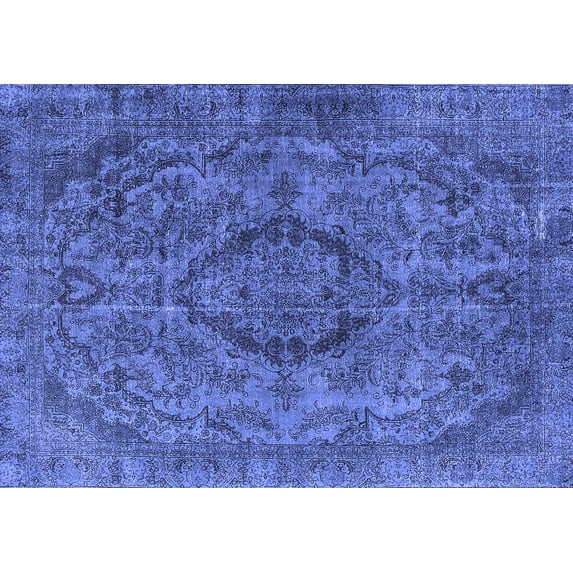 Ahgly Company Indoor Rectangle Oriental Blue Industrial Area Rugs, 4' x 6'