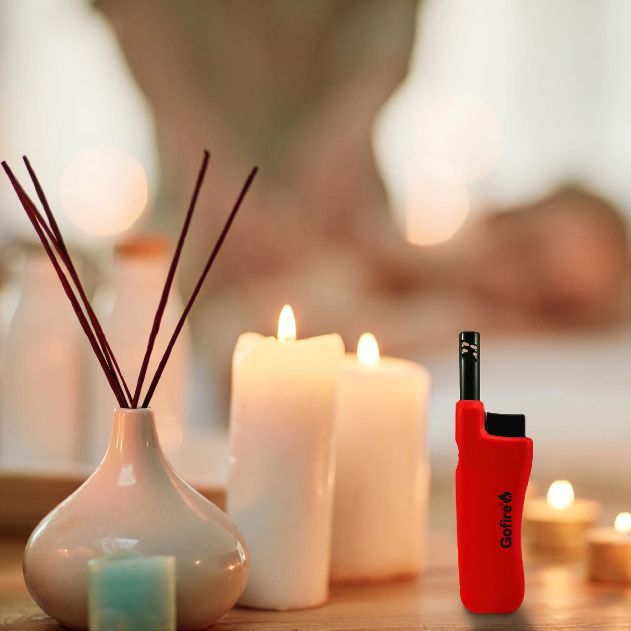 Gofire Mini Refillable BBQ Lighter with Child-Resistant Lock and Extended Metal Nozzle