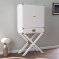 thumbnail image 7 of Maklaine Transitional Tall Bar Cabinet with Storage in White / Gold, 7 of 7