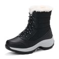 thumbnail image 1 of Botas de nieve para mujer, botas Martin de tacón plano, botas con cordones para mujer, zapatos de algodón para mujer, para viajes al aire libre, 1 of 6