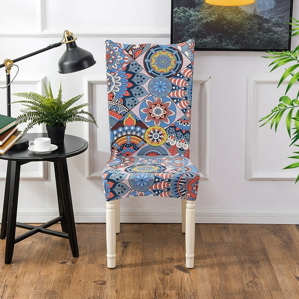 Goory Bohemian Dining Chair Cover Spandex Removable Kitchen Chair Protector Stretch Dining Chair Slipcover Walmart Com Walmart Com
