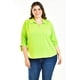 thumbnail image 1 of Blusa Roman Fashion Con Moño En Manga Tallas Extras Verde Lima 40, 1 of 5