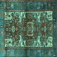 thumbnail image 1 of Ahgly Company Indoor Square Persian Turquoise Blue Traditional Area Rugs, 6' Square, 1 of 4