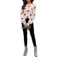 thumbnail image 3 of Hirigin Store Women's Valentine's Day Casual Knitwear Long Sleeve O Neck Heart Print Knit Sweater, 3 of 9