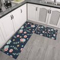 thumbnail image 2 of Pioneer Flower Floral Print Pattern Kitchen Rugs Sets Of 2, Anti Fatigue Non Slip Washable Floor Mats for Kitchen Sink Laundry, 17X30 Inch + 17X47 Inch, 2 of 6