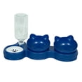 thumbnail image 3 of Juego de cuencos para gatos 3 en 1, cuencos de alimentación para mascotas con botella de agua automática, fácil limpieza, cuenco para comida h Azul oscuro, 3 of 7