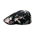 thumbnail image 2 of Dyfzdhu Women Fashion Flowers Print Outdoor Plaid Sun Hat Cap Berets Black, 2 of 7