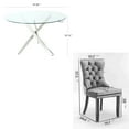 thumbnail image 2 of 47" Modern Round Glass Dining Table Set with 4 Velvet Upholstered Chairs,Silver Leg Glass Table with 4 Black Chairs with Silver Leg, 2 of 7
