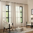 thumbnail image 2 of Deco Window Sheer Curtains 90 Inch Long for Home Decoration (Beige, 52"W x 90"H, 2 Panels), 2 of 5