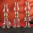 thumbnail image 3 of OPBATHY1 8" Vintage Glass Kerosene Lamp with Metal Wick (2 Count), 3 of 8