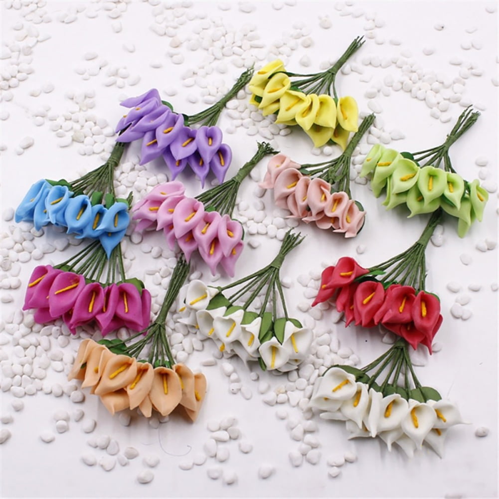 Decoration Artificial Flower Aquatic Plants  Decorative Bouquet Mini Foam Calla 