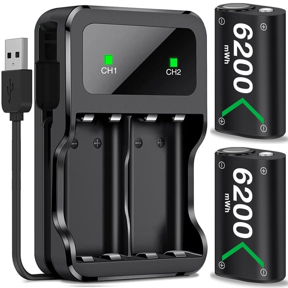 Rechargeable Battery Pack for Xbox Series X|S, EUROA Controller Battery Pack for 2x6200mWh Xbox Accessories