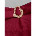 thumbnail image 3 of Women's Elegant Strapless Double Layer Ruffle Mini Dress, Red, Sizes L-M, 3 of 6