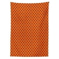 thumbnail image 3 of Ambesonne Orange Tablecloth Rectangular Table Cover, Vintage Polka Dots Tile, 52"x70", Orange Black, 3 of 4