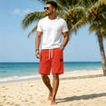 thumbnail image 3 of Uwinwear Men's Corduroy Shorts Elastic Waist Drawstring Cargo Short Multi-Pocket Lightweight Summer Casual Beach Shorts Saffron 4XL, 3 of 5