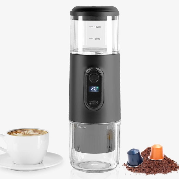 Portable Electric Espresso Machine, Nespresso Capsule & Ground Coffee Compatible, 15 Bar Pressure, Travel Coffee Maker for Office Camping RV