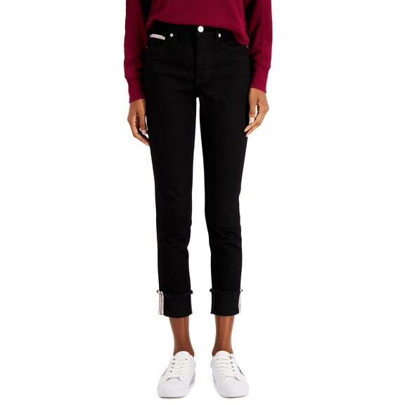 Tommy Hilfiger Raw Cuff Skinny Jeans Black 6