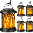 thumbnail image 3 of [Solar-Powered Lanterns] 2/4 Pack Heavy Duty Metal Flickering Flame Solar Lanterns | Outdoor Hanging LED Flame Lights for Patio, Garden, Christmas Decorations, Independence Day, 3 of 14