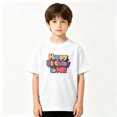 thumbnail image 2 of Happy Birthday Party Boys Graphic Tees Dripping Font Kids T-Shirt 100% Cotton Short Sleeve Tops Ages 4-13Y, 2 of 5