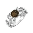 thumbnail image 2 of 6MM Round Smoky Quartz 925 Silver Solitaire Women Valentines Day Gifts Classic Valentines Day Gifts Designer Ring, 2 of 4