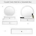 thumbnail image 6 of Giantex 2 Removable Spacious Drawer, 2 in 1 Vanity Top, Space-Saving Wall Mount & Placed, Dressing Table w/Round Mirror, Ideal for Bedroom, Bathroom &Hallw, White, 6 of 10