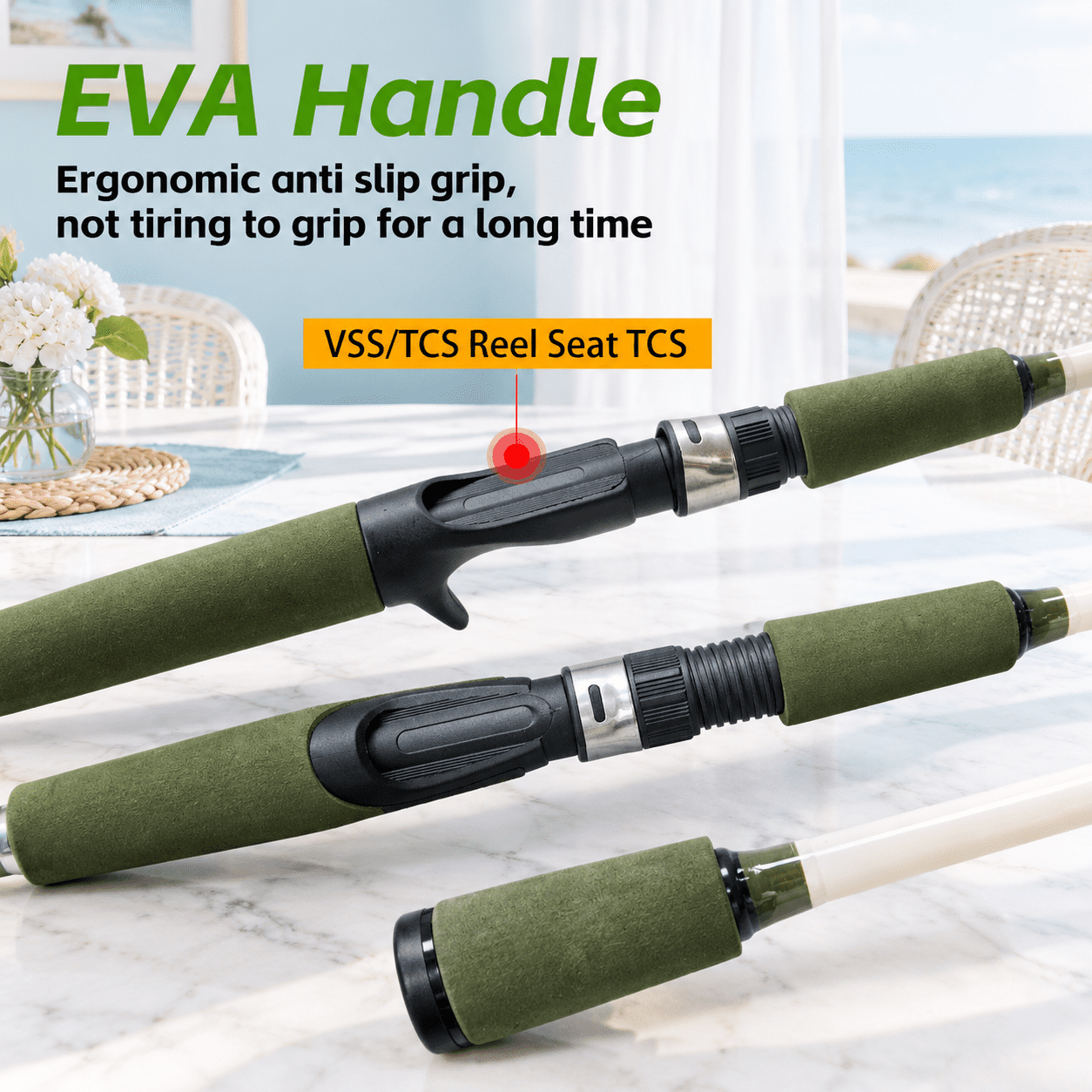 6 0 Green/Yellow–SPIN-6 0 Medium Power Carbon Fiber Composite Spinning Fishing Rod