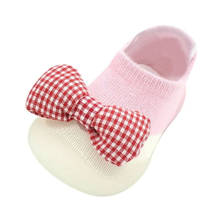 

YWDJ Kids Non-slip Soft Bottom Spring Fall Floor Socks Toddler Shoes Red 24