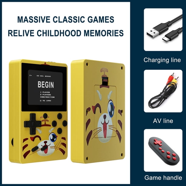 XWSHYW Aparatos Electrónicos Consola de Juegos Portátil Consola de Juegos Portátil 500 Juegos Clásicos Fc Batería Recargable Compatible Conexión a Tv Reproductores Adecuado para Niños