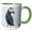 Green/White, variant on 3drose, Atlantic Puffin in a Puffinry on Mykines, Faroe Islands, Denmark, 11oz Two-tone Yellow Mug