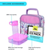 Arctic Zone Lunch Box Combo with Thermal Insulation, Watercolor Butterflies