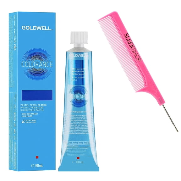 5B@BK Brown Copper , Goldwell COLORANCE DEMI-PERMANENT Hair Color Dye, Colour Hair Color, Newest 2023-2024 Version - Pack of 1 w/ Sleekshop Pink Comb