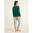 thumbnail image 5 of Joyspun Women’s Long Sleeve Tee and Jogger Pants Pajama Set, 2-Piece, Sizes S-3X, 5 of 6